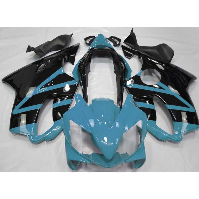 Honda CBR600F4i (2004-2007) Light Blue & Black Fairings Clear Windscreen: Free No Bolt Kit No Tank