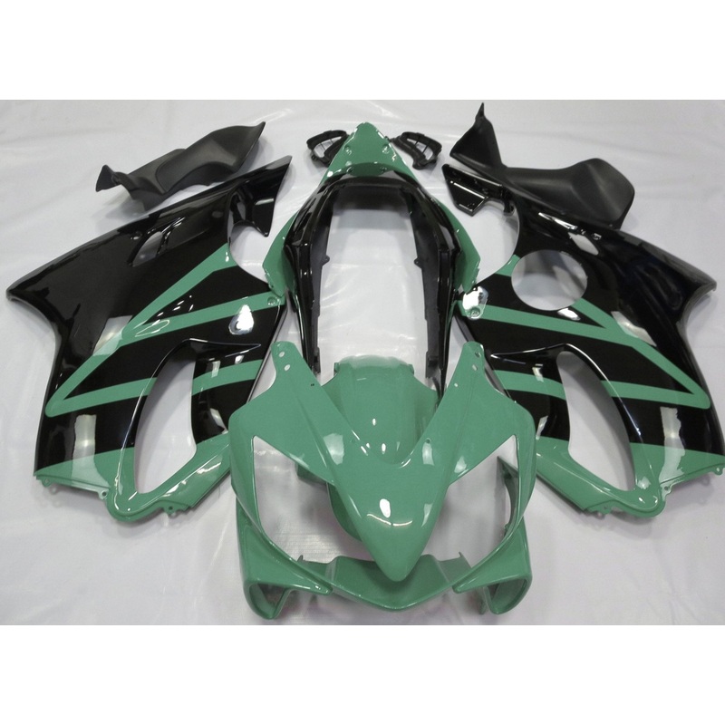 Honda CBR600F4i (2004-2007) Moss Green & Black Fairings Clear Windscreen: Free No Bolt Kit No Tank