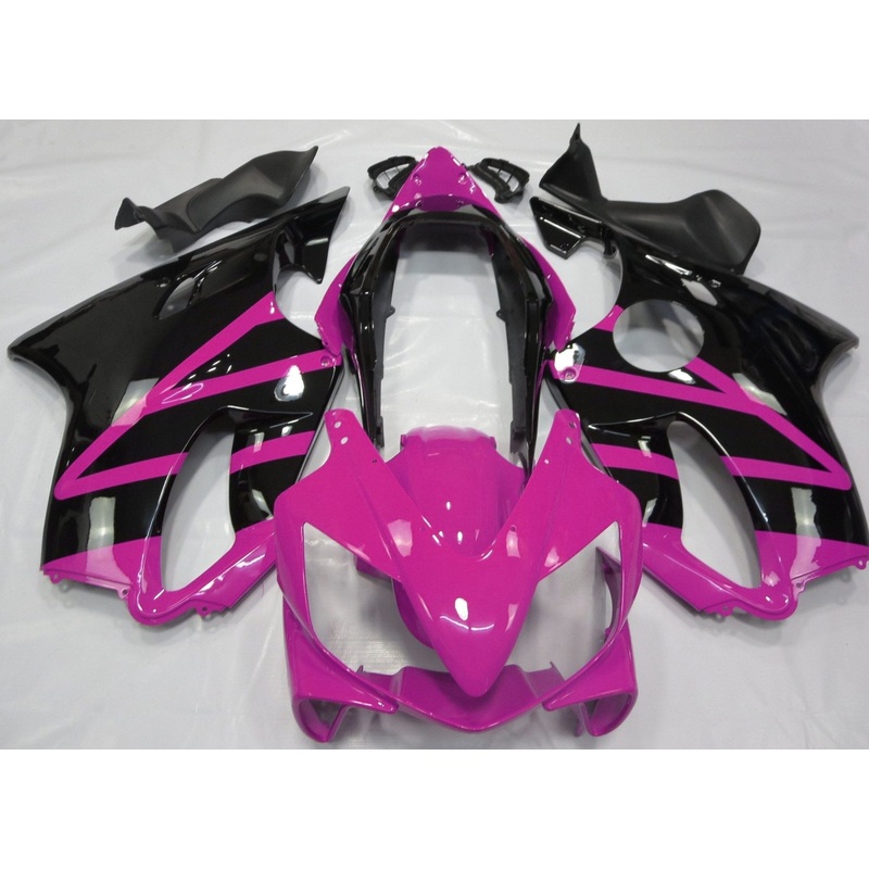 Honda CBR600F4i (2004-2007) Pink & Black Fairings Clear Windscreen: Free No Bolt Kit No Tank