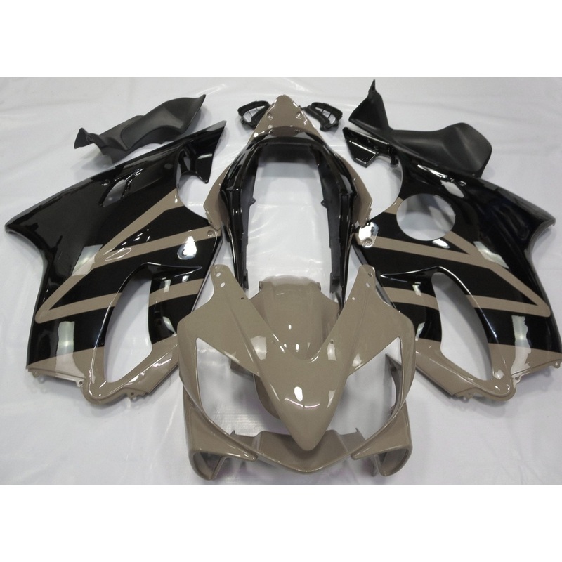 Honda CBR600F4i (2004-2007) Taupe Brown & Black Fairings Clear Windscreen: Free No Bolt Kit No Tank