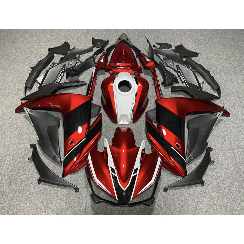 Yamaha YZF-R3 (2015-2018) Candy Red, Black & White Fairings No Seat Cowl No Bolt Kit No Tank Cover