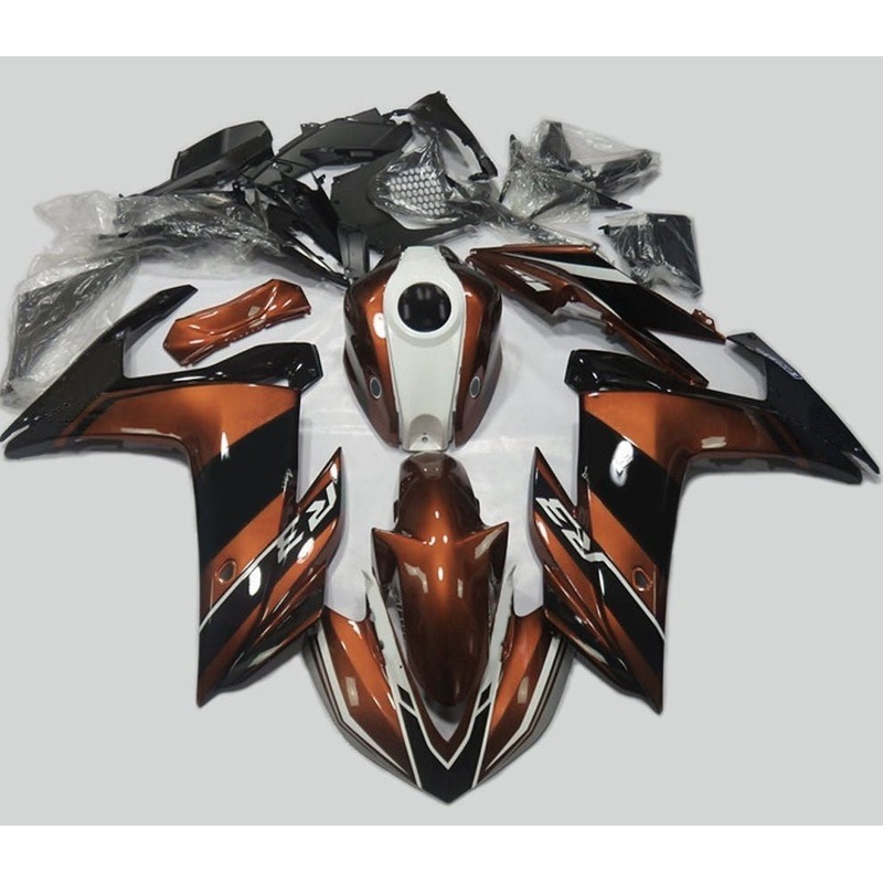 Yamaha YZF-R3 (2015-2018) Dark Orange, Black & White Fairings No Seat Cowl No Bolt Kit No Tank Cover