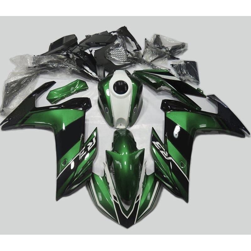 Yamaha YZF-R3 (2015-2018) Green, Black & White Fairings No Seat Cowl No Bolt Kit No Tank Cover