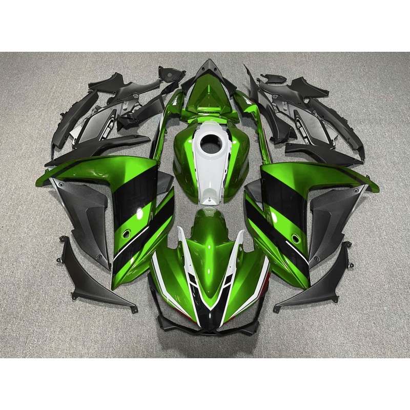 Yamaha YZF-R3 (2015-2018) Green, White & Black Fairings No Seat Cowl No Bolt Kit No Tank Cover