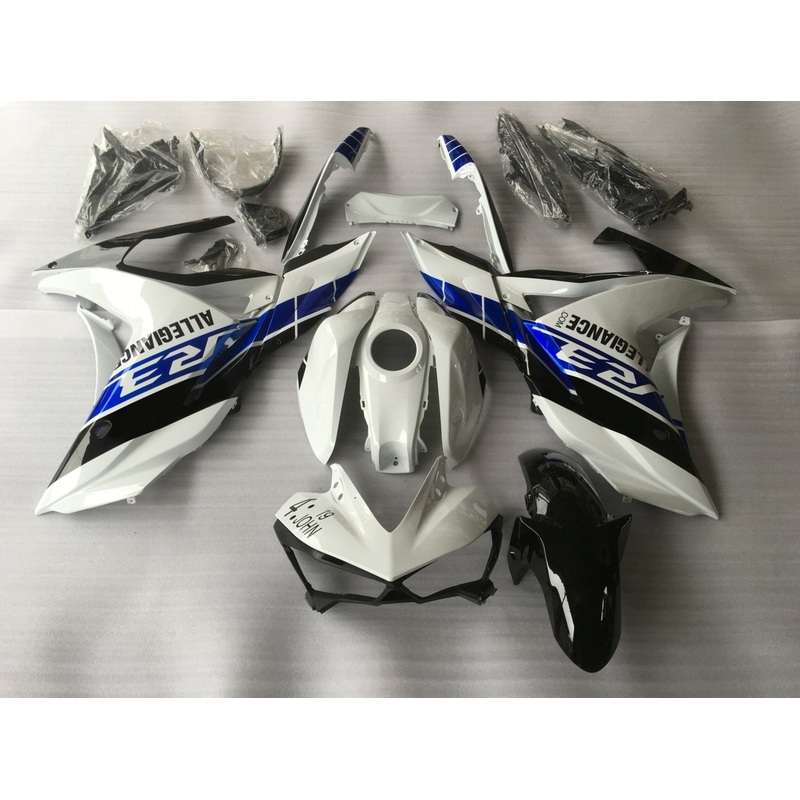 Yamaha YZF-R3 (2015-2018) White, Blue & Black Fairings No Seat Cowl No Bolt Kit No Tank Cover