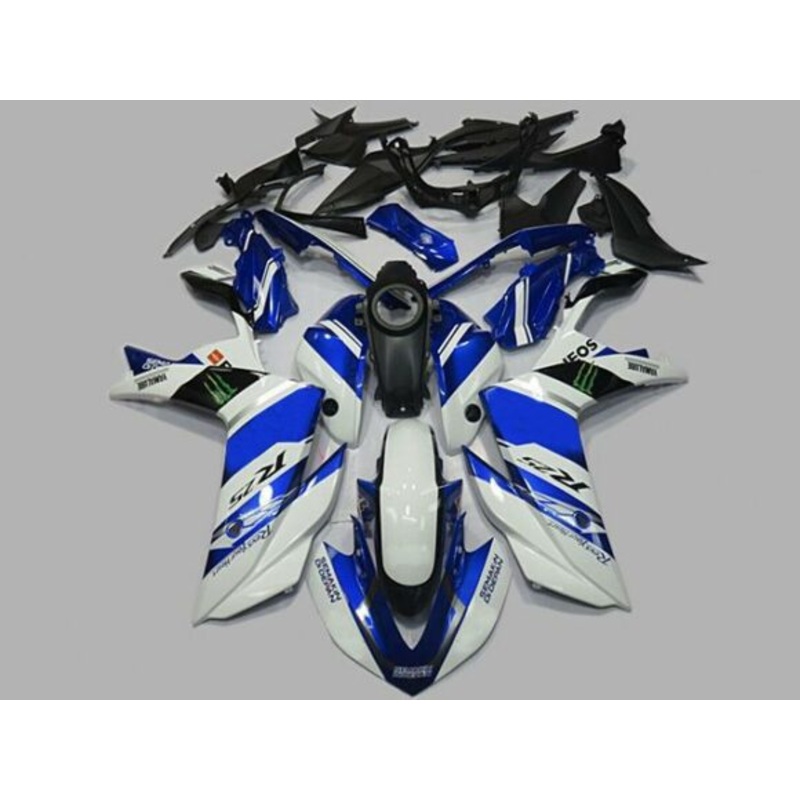 Yamaha YZF-R3 (2015-2018) White & Blue Fairings No Seat Cowl No Bolt Kit No Tank Cover