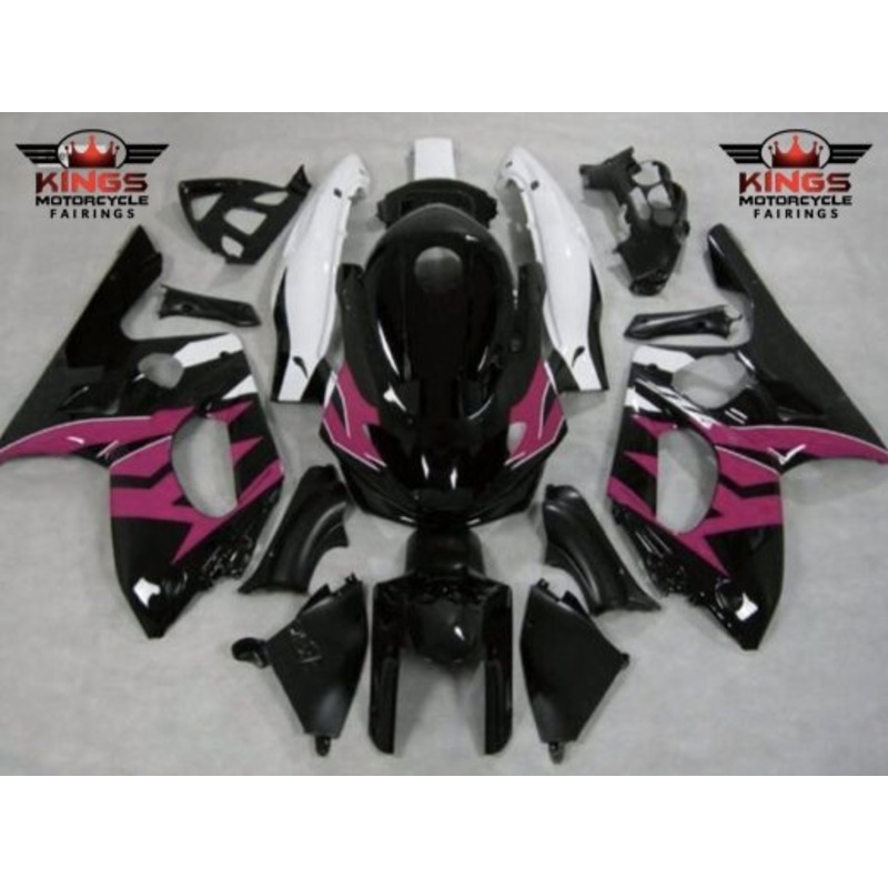 YAMAHA YZF600R (1998-2007) BLACK, PINK & WHITE FAIRINGS Clear Windscreen: Free No Bolt Kit No Tank Cover