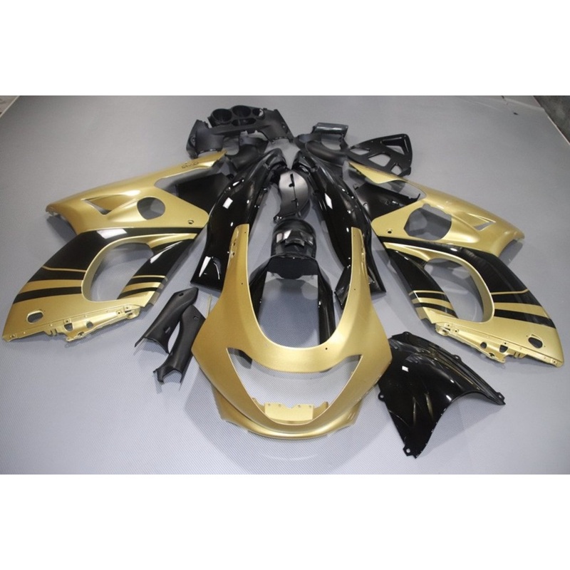 YAMAHA YZF600R (1998-2007) GOLD & BLACK FAIRINGS Clear Windscreen: Free No Bolt Kit No Tank Cover