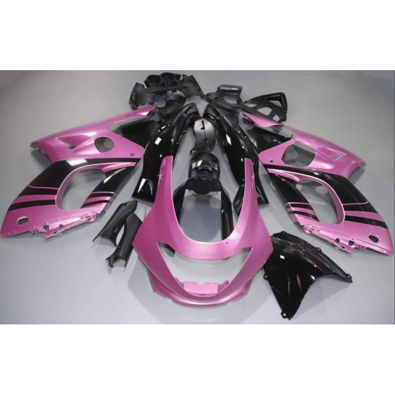YAMAHA YZF600R (1998-2007) Pink, Black Fairings Clear Windscreen: Free No Bolt Kit No Tank Cover