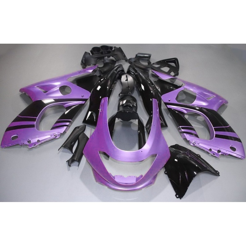 YAMAHA YZF600R (1998-2007) PURPLE & BLACK FAIRINGS Clear Windscreen: Free No Bolt Kit No Tank Cover