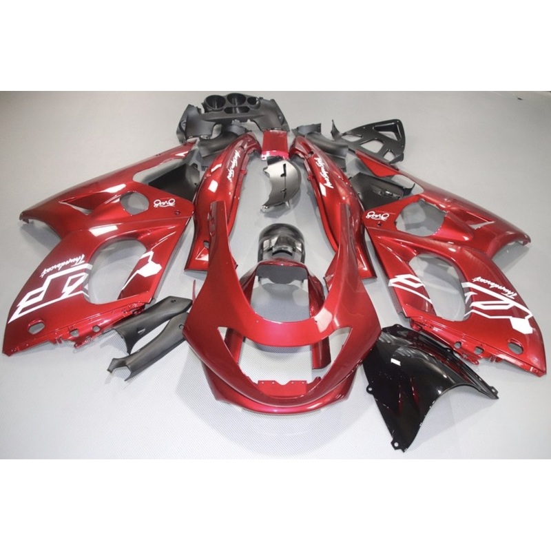 YAMAHA YZF600R (1998-2007) RED & WHITE FAIRINGS Clear Windscreen: Free No Bolt Kit No Tank Cover