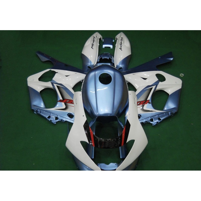 YAMAHA YZF600R (1998-2007) WHITE & LIGHT BLUE FAIRINGS Clear Windscreen: Free No Bolt Kit No Tank Cover
