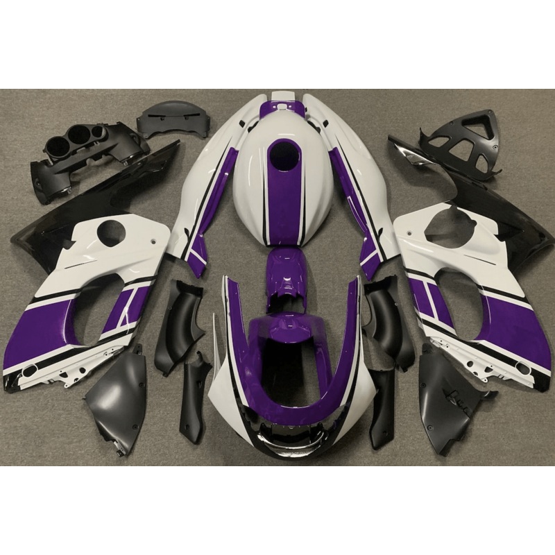 YAMAHA YZF600R (1998-2007) White, Purple, Black Fairings Clear Windscreen: Free No Bolt Kit No Tank Cover