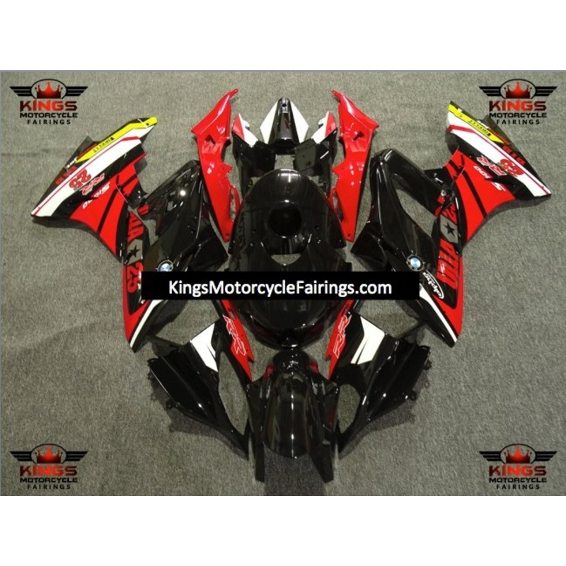 BMW S1000RR (2009-2014) Black, Red & White #25 Fairings No Seat Cowl No Bolt Kit No Tank