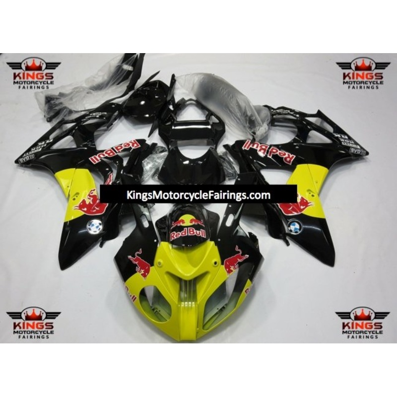 BMW S1000RR (2009-2014) Black, Yellow RedBull Fairings No Seat Cowl No Bolt Kit No Tank