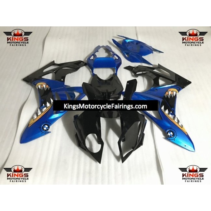BMW S1000RR (2009-2014) Blue, Black Shark Fairings No Seat Cowl No Bolt Kit No Tank