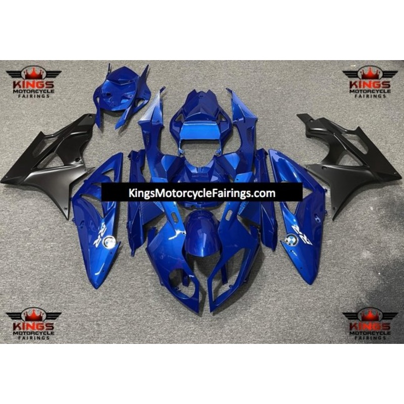 BMW S1000RR (2009-2014) Blue, Matte Black Fairings No Seat Cowl No Bolt Kit No Tank