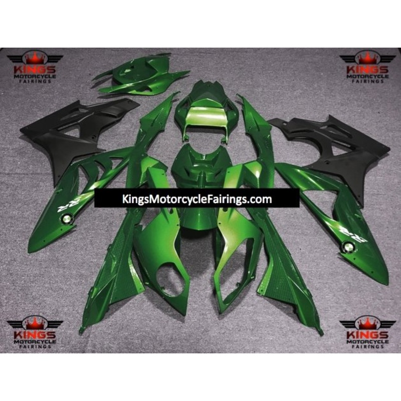BMW S1000RR (2009-2014) Green, Matte Black Fairings No Seat Cowl No Bolt Kit No Tank