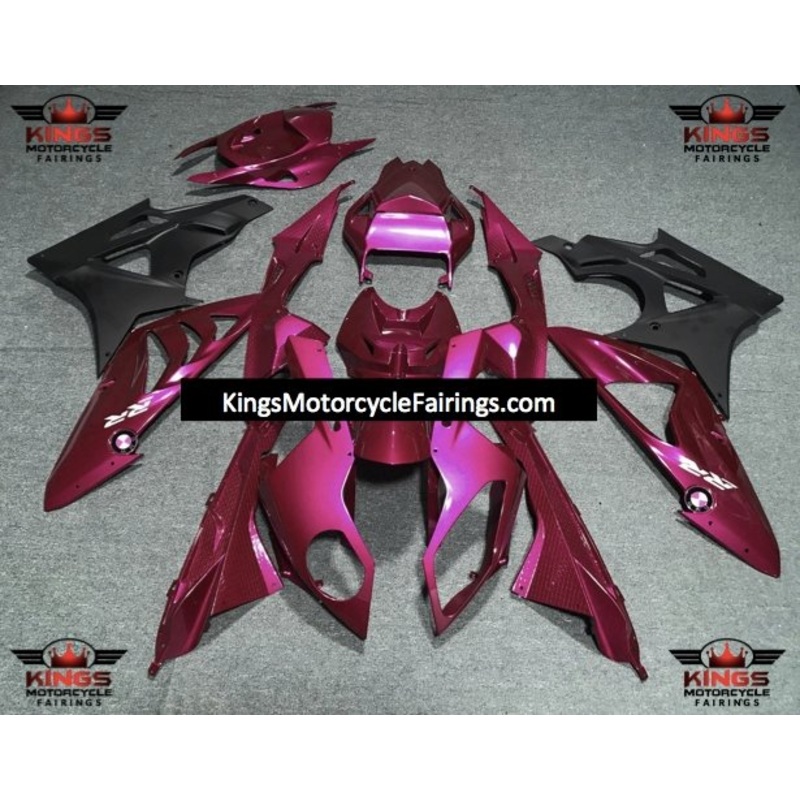 BMW S1000RR (2009-2014) Hot Pink, Matte Black Fairings No Seat Cowl No Bolt Kit No Tank