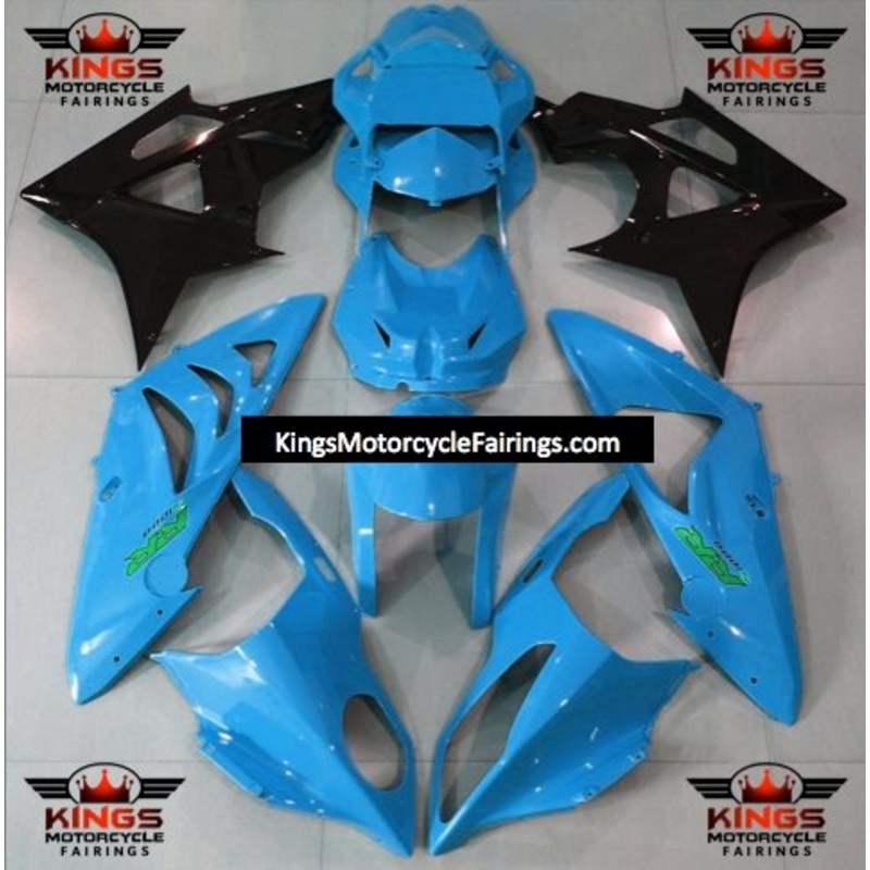 BMW S1000RR (2009-2014) Light Blue, Black & Green Fairings No Seat Cowl No Bolt Kit No Tank