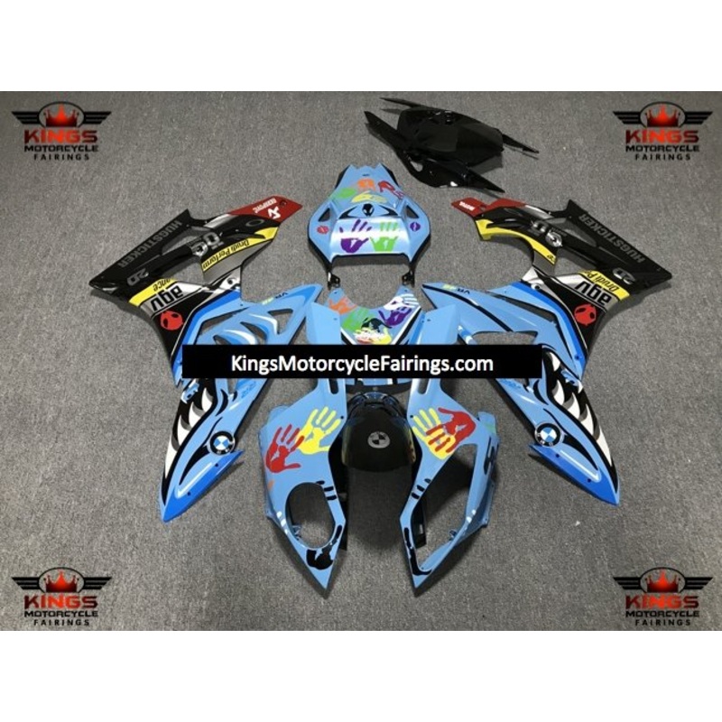 BMW S1000RR (2009-2014) Light Blue Shark Fairings No Seat Cowl No Bolt Kit No Tank