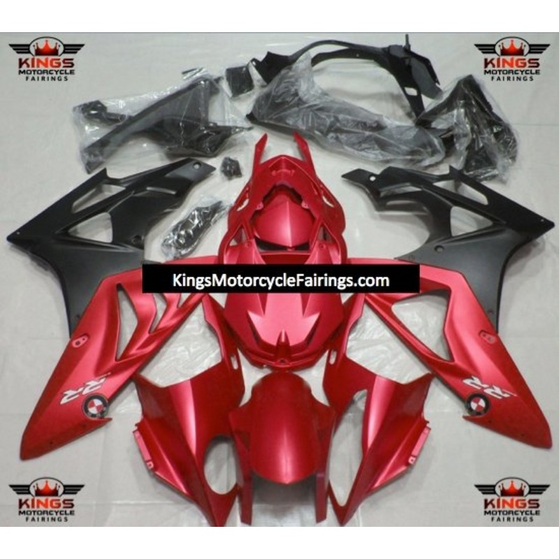BMW S1000RR (2009-2014) Matte Red & Matte Black Fairings No Seat Cowl No Bolt Kit No Tank
