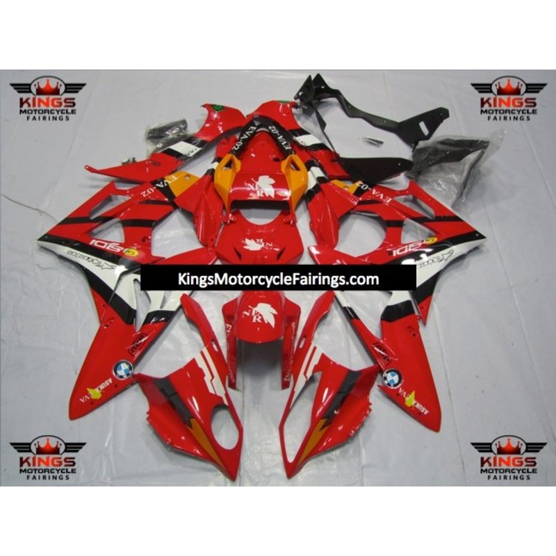 BMW S1000RR (2009-2014) Red, White, Black & Orange Fairings No Seat Cowl No Bolt Kit No Tank