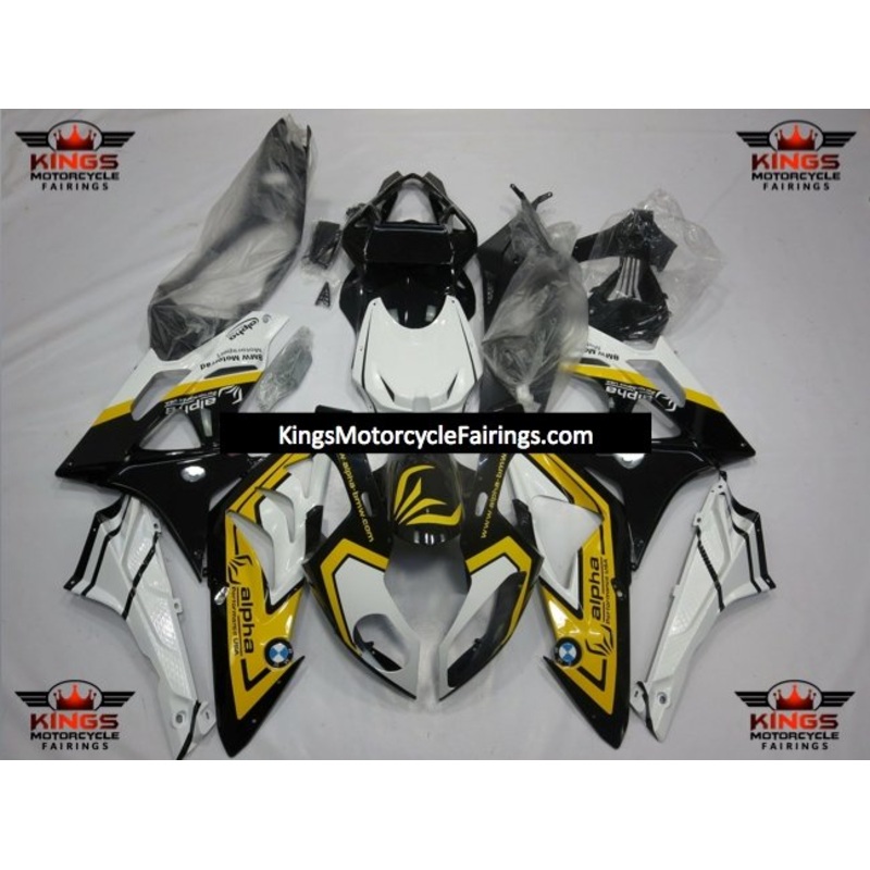 BMW S1000RR (2009-2014) White, Black & Yellow Fairings No Seat Cowl No Bolt Kit No Tank