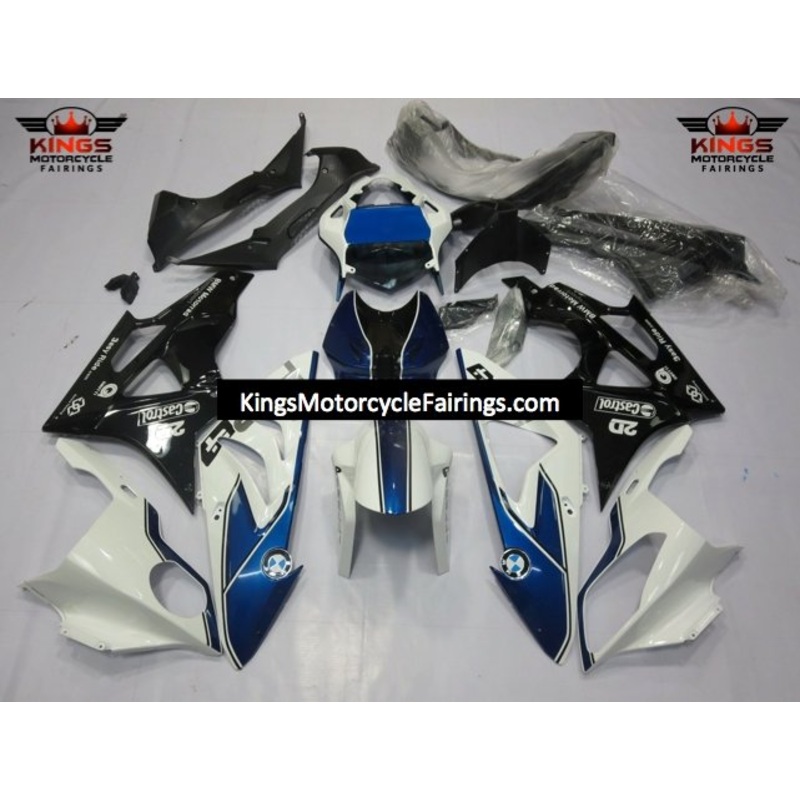 BMW S1000RR (2009-2014) White, Dark Blue & Black Fairings No Seat Cowl No Bolt Kit No Tank