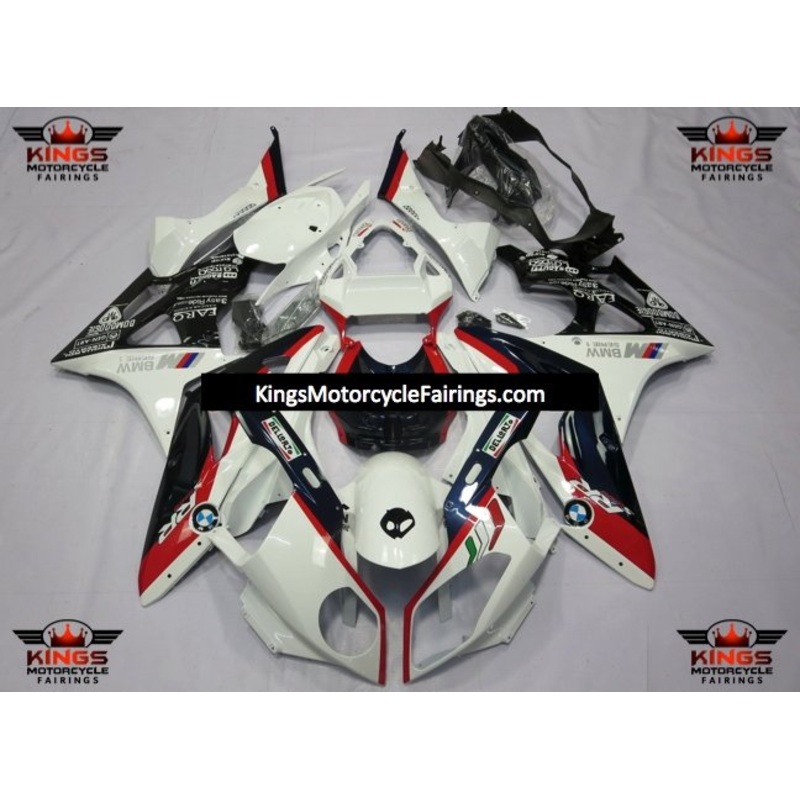 BMW S1000RR (2009-2014) White, Red & Black Fairings No Seat Cowl No Bolt Kit No Tank