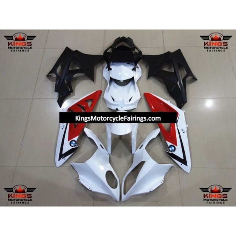 BMW S1000RR (2009-2014) White, Red, Black & Matte Black Fairings No Seat Cowl No Bolt Kit No Tank