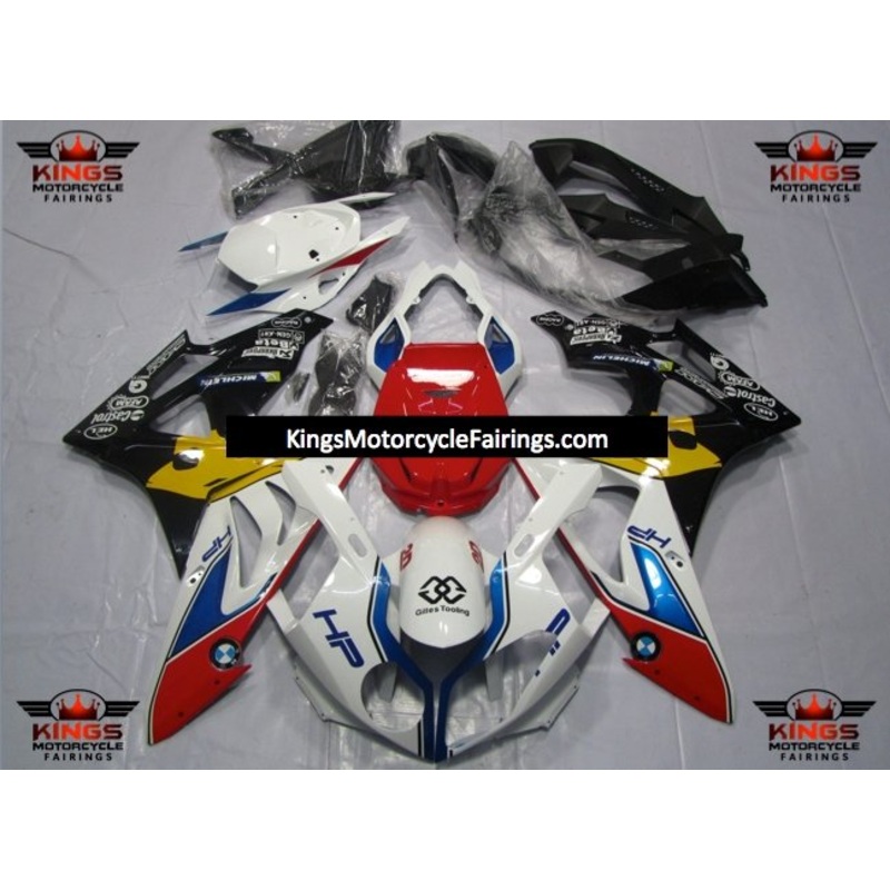 BMW S1000RR (2009-2014) White, Red, Blue, Yellow & Black HP Fairings No Seat Cowl No Bolt Kit No Tank