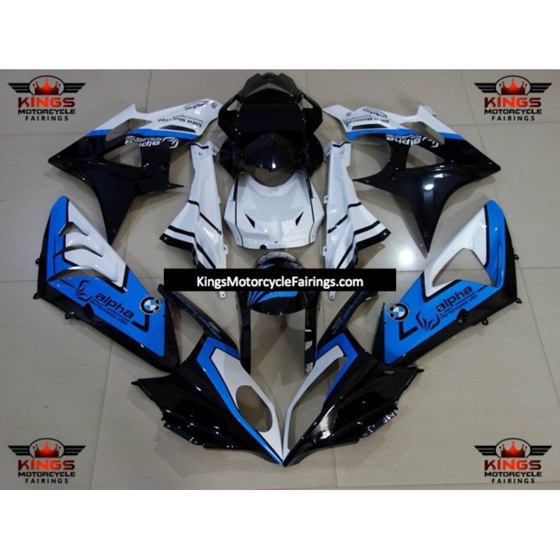 BMW S1000RR (2015-2016) Black, Blue & White Alpha Fairings No Seat Cowl No Bolt Kit No Tank