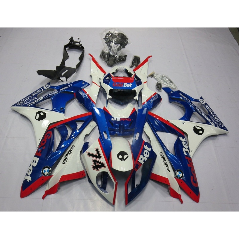 BMW S1000RR (2015-2016) Blue, White & Red GoldBet Fairings No Seat Cowl No Bolt Kit No Tank