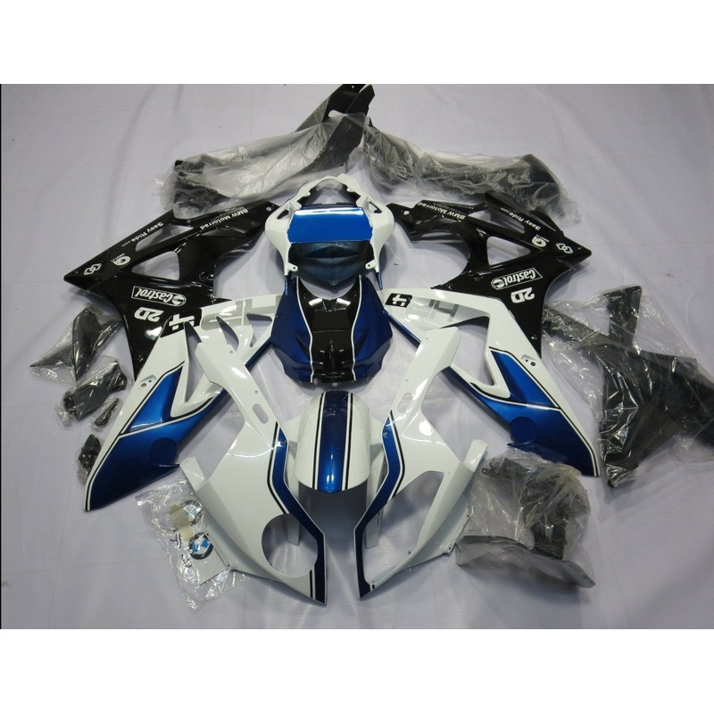 BMW S1000RR (2015-2016) White, Black & Blue Fairings No Seat Cowl No Bolt Kit No Tank
