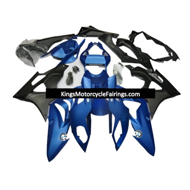 BMW S1000RR (2017-2018) Matte Blue, Matte Black Fairings No Seat Cowl No Bolt Kit No Tank