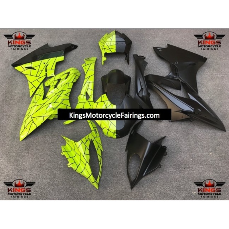 BMW S1000RR (2017-2018) Neon Yellow & Matte Black Split Fairings No Seat Cowl No Bolt Kit No Tank