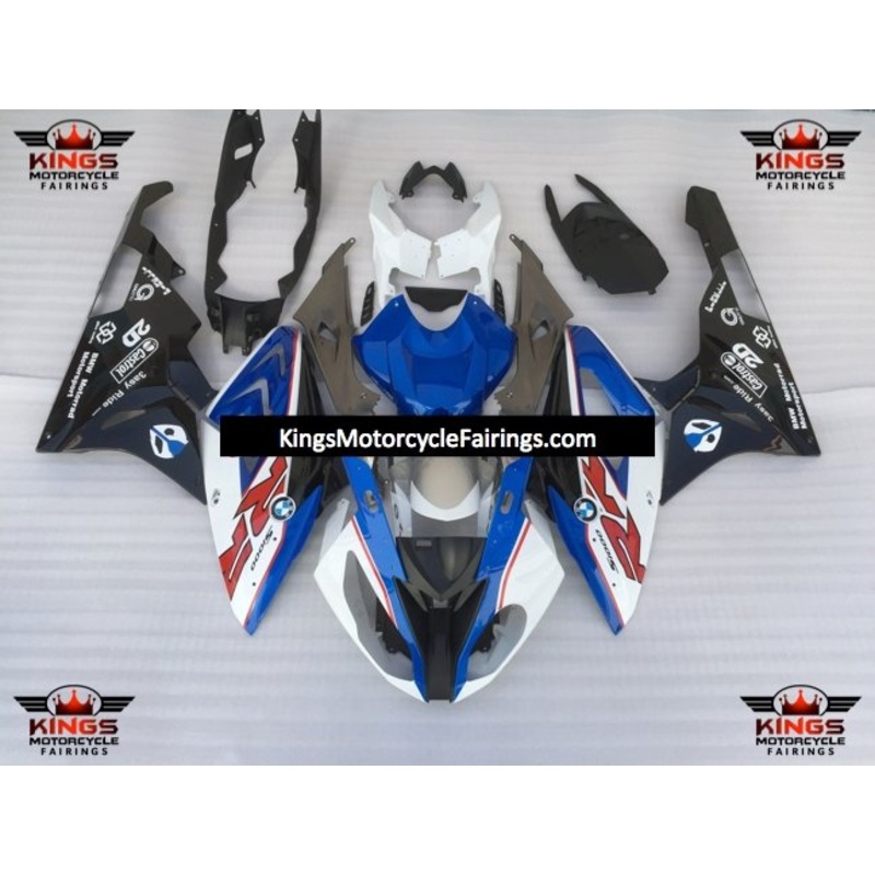 BMW S1000RR (2017-2018) White, Blue, Black & Red Fairings No Seat Cowl No Bolt Kit No Tank