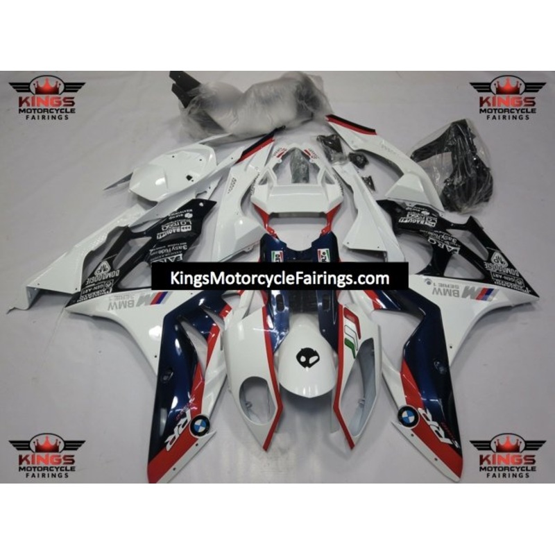 BMW S1000RR (2017-2018) White, Dark Blue & Red Fairings No Seat Cowl No Bolt Kit No Tank