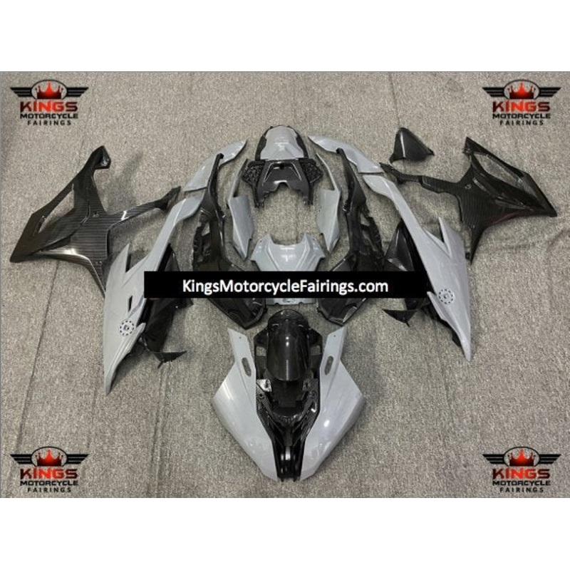 BMW S1000RR (2019-2022) Nardo Gray, Faux Carbon Fiber Fairings No Seat Cowl No Bolt Kit No Tank