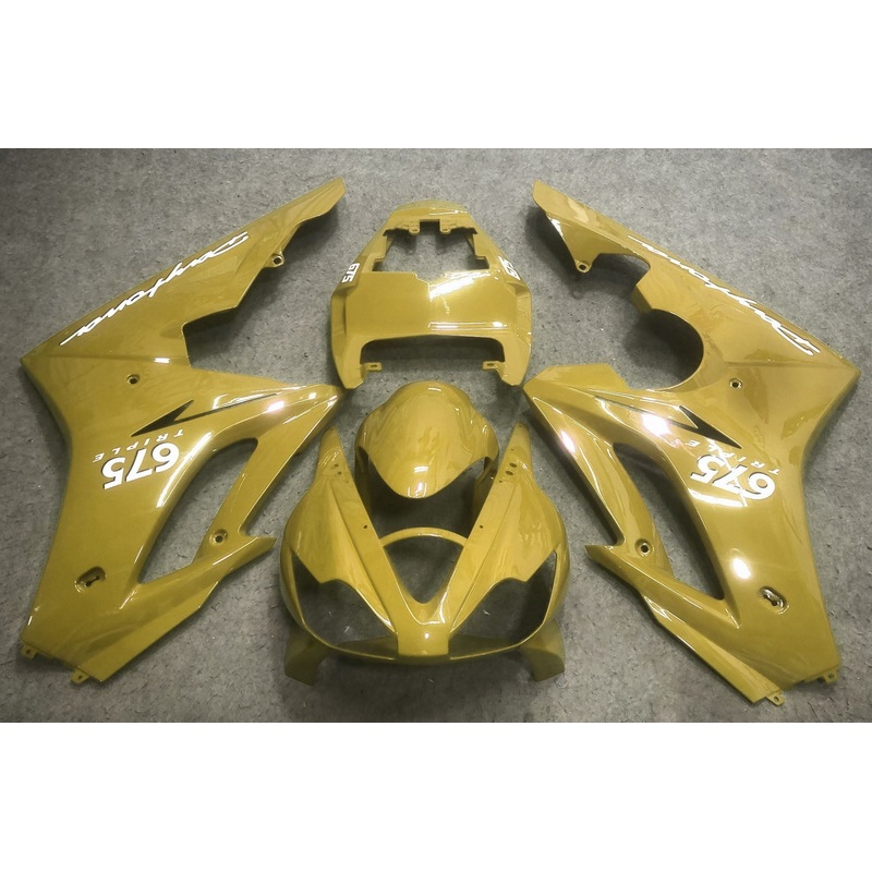 Triumph Daytona 675 (2006-2008) Gold Fairings Clear Windscreen: Free No Bolt Kit
