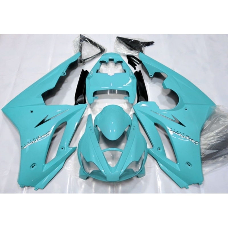 Triumph Daytona 675 (2006-2008) Turquoise Blue Fairings Clear Windscreen: Free No Bolt Kit