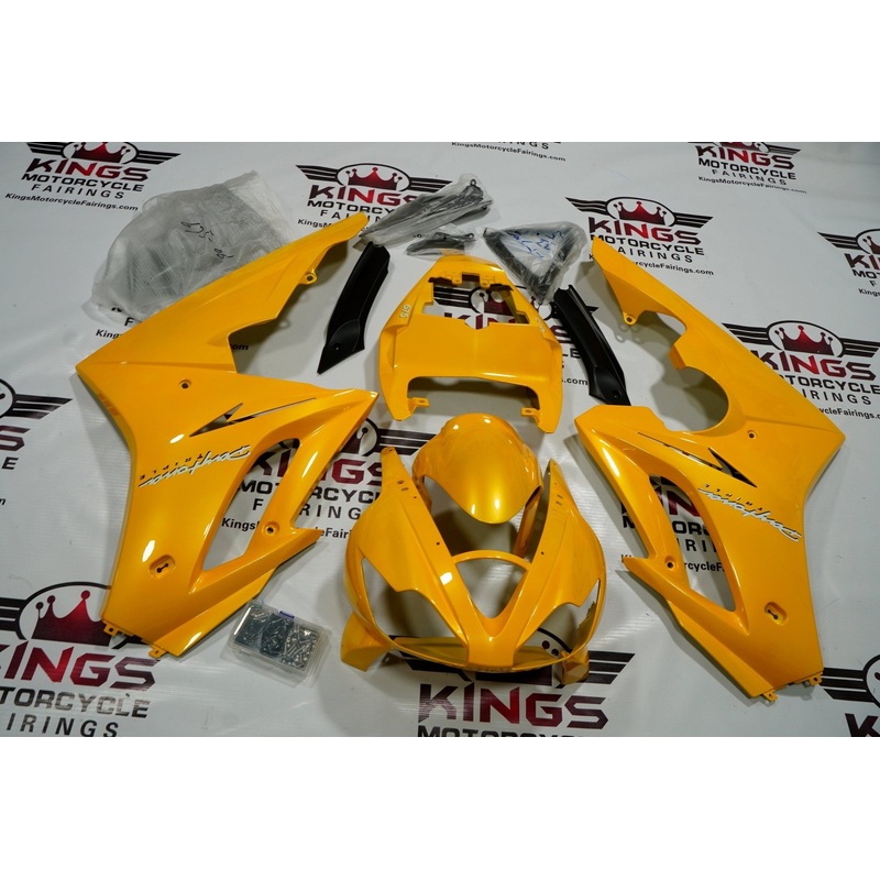 Triumph Daytona 675 (2006-2008) Yellow Fairings Clear Windscreen: Free No Bolt Kit