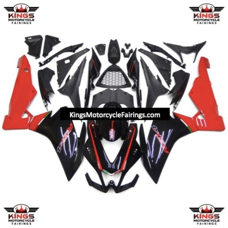 Aprilia RS4 125 (2012-2016) Black, Red Fairings Clear Windscreen: Free No Bolt Kit No Tank