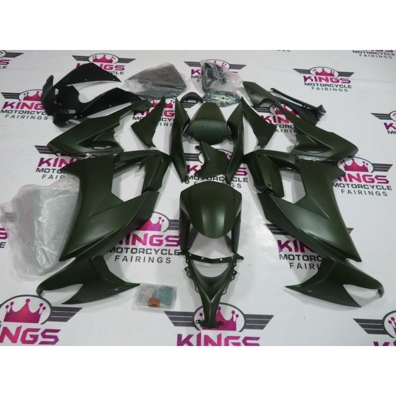 Fairing kit for a Kawasaki ZX10R (2008-2010) Matte Green Clear Windscreen: Free No Seat Cowl No Bolt Kit