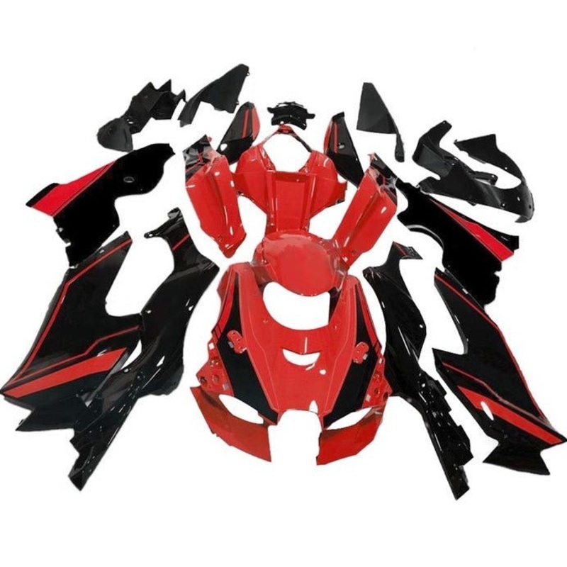 Fairings for Kawasaki Ninja ZX10RR (2021-2025) Black, Red, Stripe No Tank No Seat Cowl No Bolt Kit