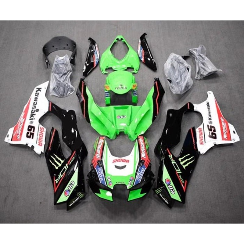 Fairings for Kawasaki Ninja ZX10RR (2021-2025) Green, Black, White, Red, Showa No Tank No Seat Cowl No Bolt Kit