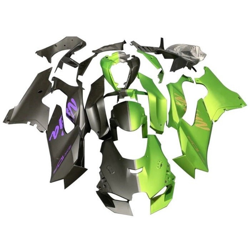 Fairings for Kawasaki Ninja ZX10RR (2021-2025) Matte Black, Matte Green Split No Tank No Seat Cowl No Bolt Kit