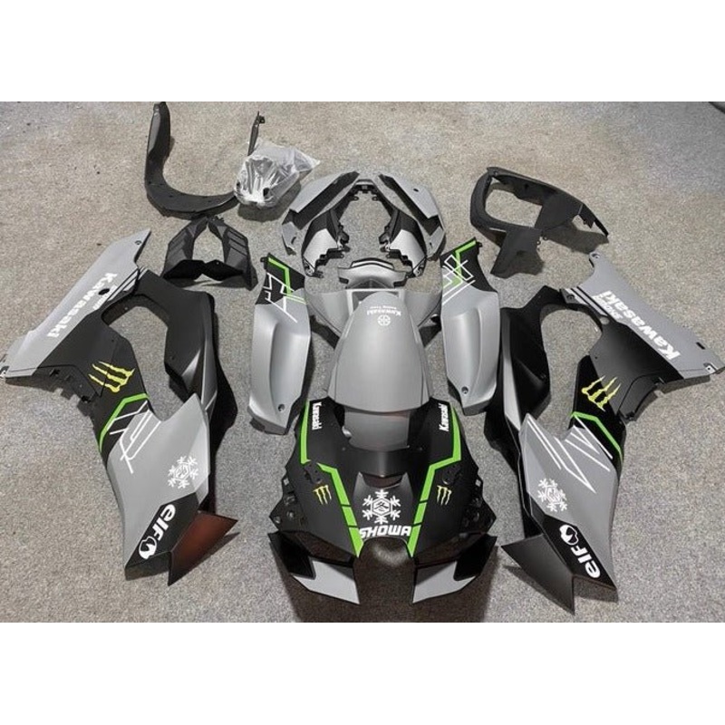 Fairings for Kawasaki Ninja ZX10RR (2021-2025) Matte Gray, Black, Green No Tank No Seat Cowl No Bolt Kit