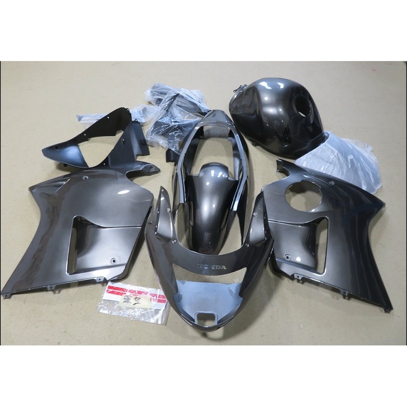 HONDA CBR1100XX Super Blackbird (1996-2007) Metallic Gray Fairings Clear Windscreen: Free No Bolt Kit No Tank